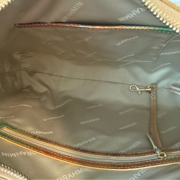 Brahmin Multi Abalone Tabitha Shoulder Bag Tri-Color Cobra Snake Embossed - Picture 6 of 9